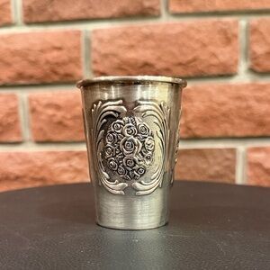 Silver Kiddush Foliage Glass